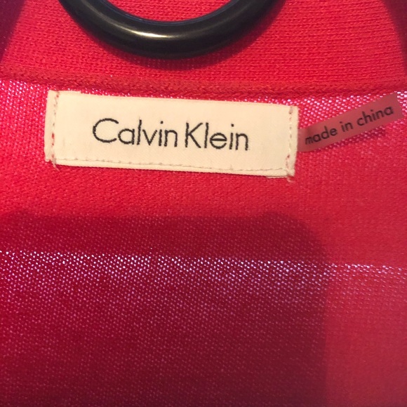 Calvin Klein, 20X Stuctured Cardigan, Coral - Picture 2 of 5